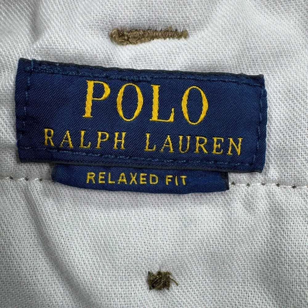 Polo Ralph Lauren Men's Relaxed Fit Chino Shorts Green Cotton Size 33 Casual